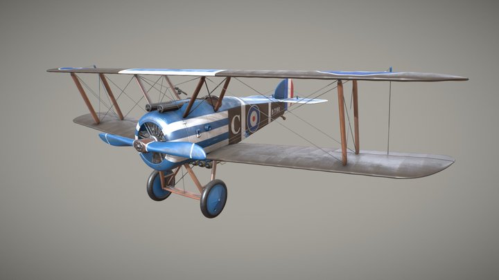WW1 Fighter - Sopwith F.1 Camel 3D Model