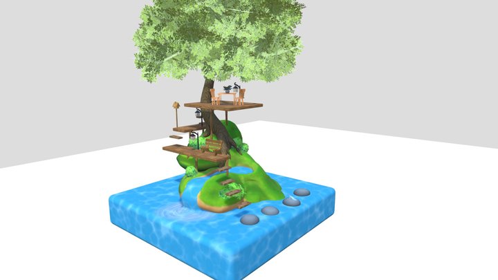 Game Jam Floating Gardon 3D Model