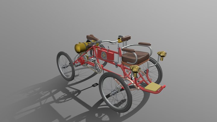1899 De Dion Bouton 2¼hp Quadricycle 3D Model