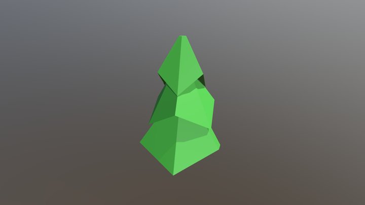 Low poly evergreen 3D Model