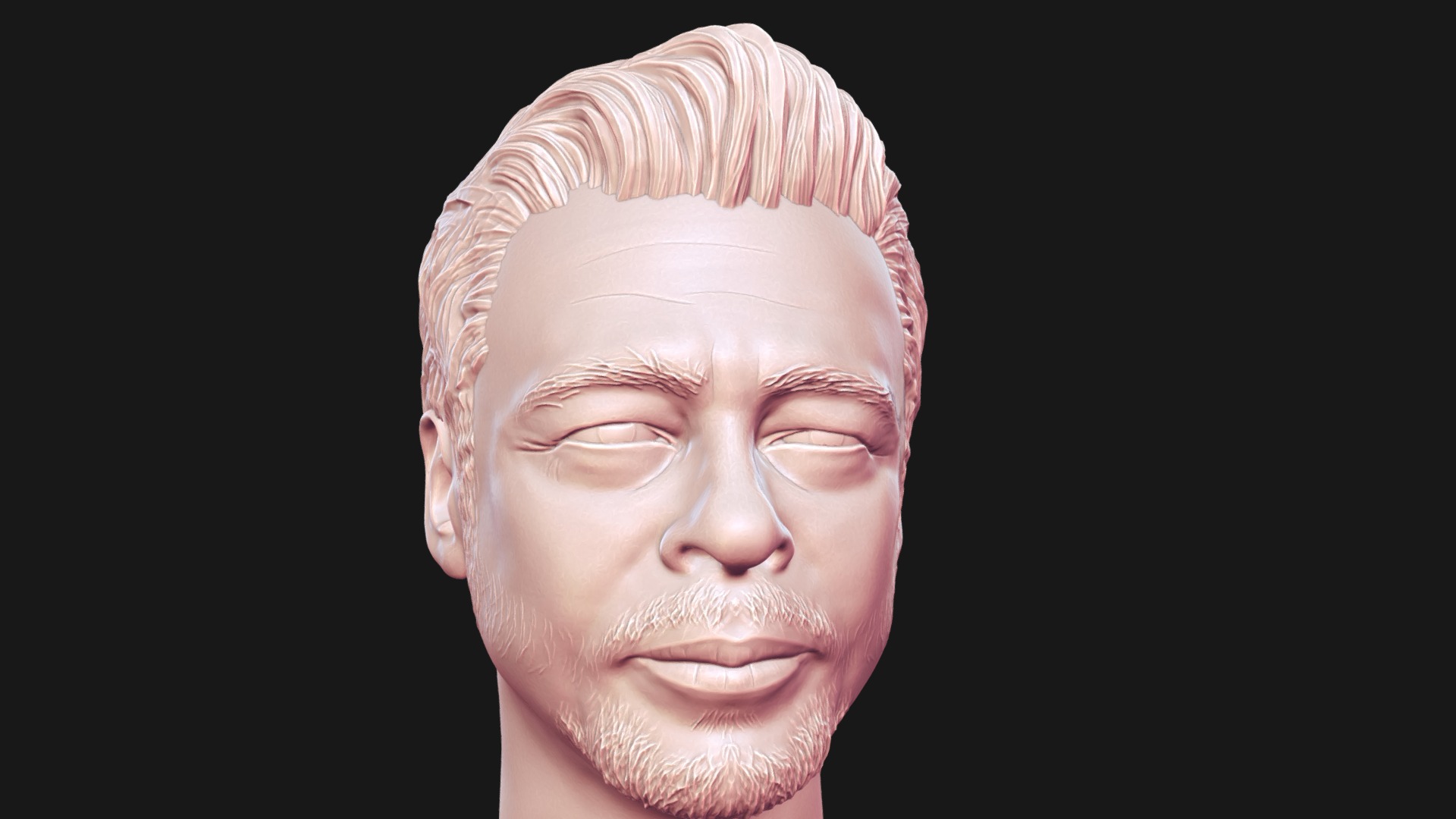 3D model Benicio Del Toro 3Dprintable portrait - This is a 3D model of the Benicio Del Toro 3Dprintable portrait. The 3D model is about a person with a white beard.