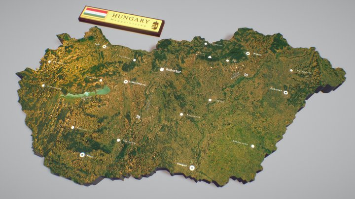 3D Map of Hungary 3D Model