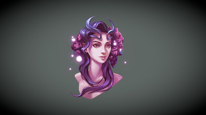 Flower Face 3D Model