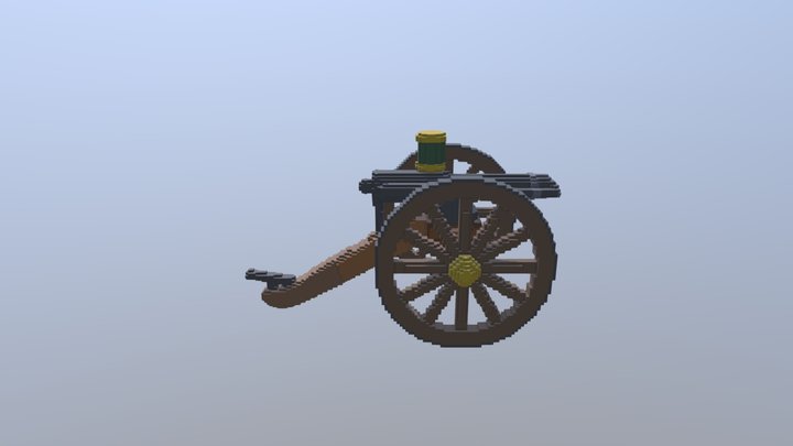 Civil War Era Gatling Gun 3D Model