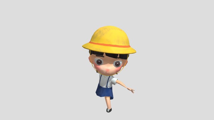 Little girl_Throw 3D Model