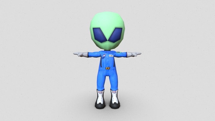 Alien LowPoly Pan 3D Model