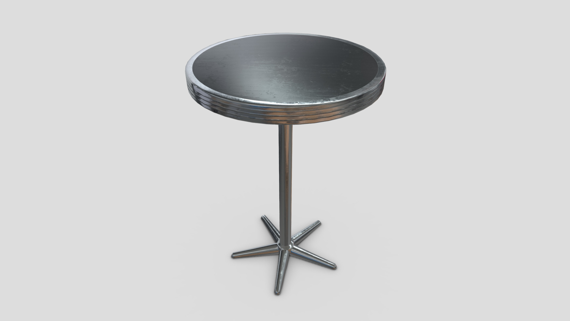 3D model Table 5 - This is a 3D model of the Table 5. The 3D model is about a silver metal cylinder.
