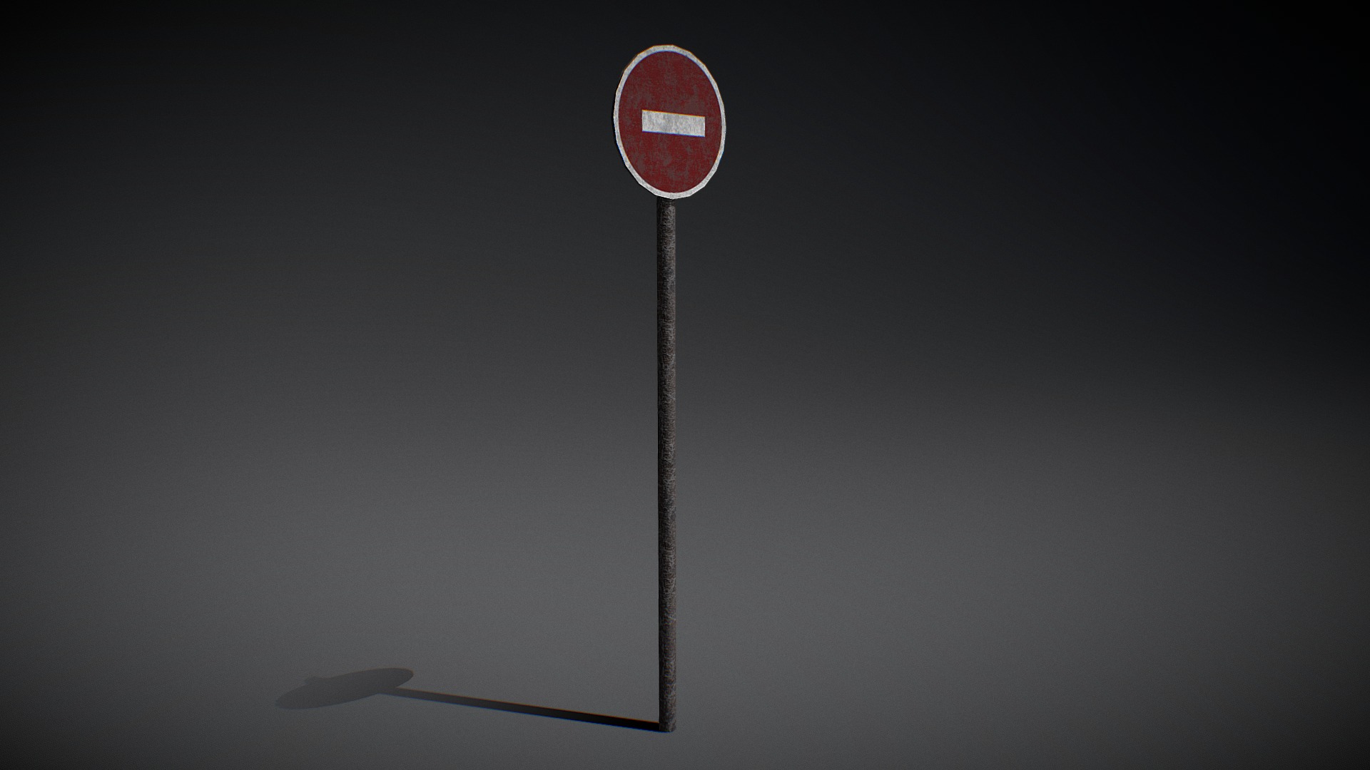 3D model no entry - This is a 3D model of the no entry. The 3D model is about a red sign on a pole.