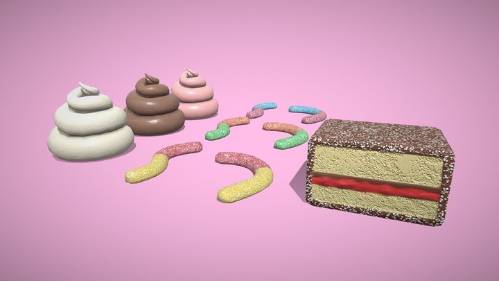 Lamington, Sour Snakes & Icecream Top – Free 3D Model STL