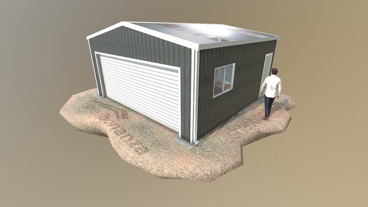 Double Gable Garage 3D Model