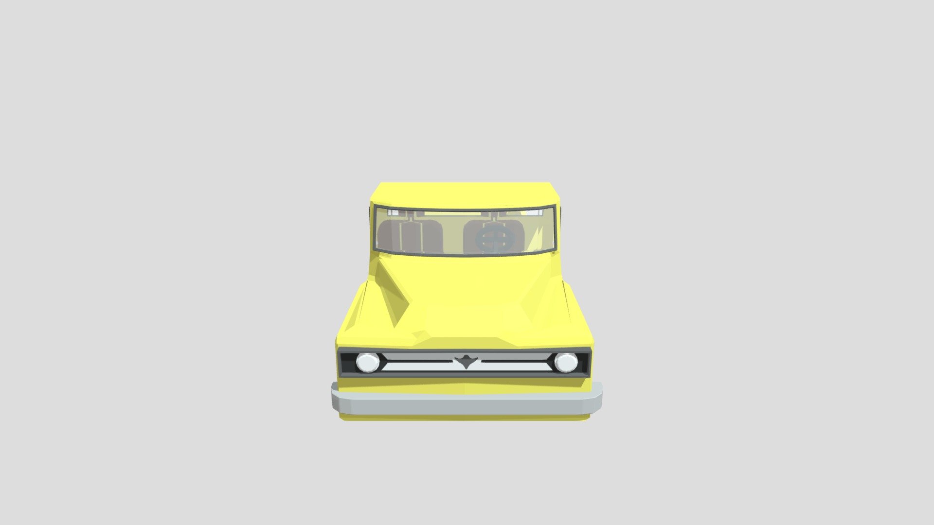 Pick up vintage van Low poly