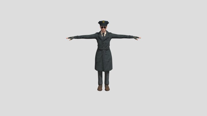 Generic Male Officer Rig Pro 3D Model