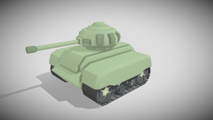 Low poly Tank 3D Model