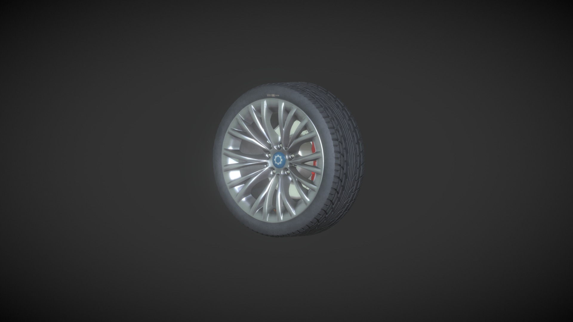3D model alloy wheel - This is a 3D model of the alloy wheel. The 3D model is about a silver and black coin.