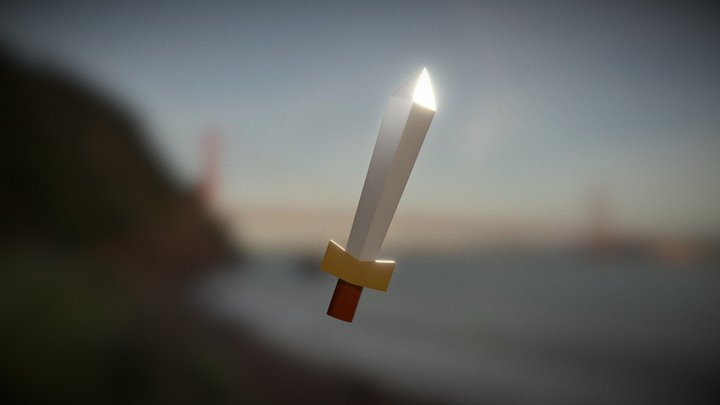 Low poly: medieval sword 3D Model