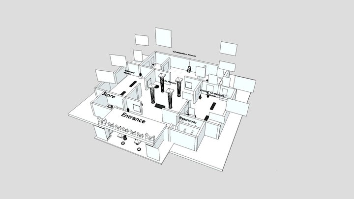 Labyrinthine virtual exhibition proposal 3D Model