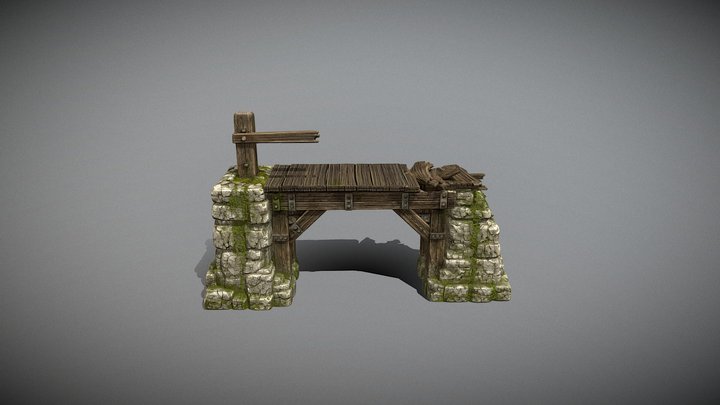 Heavily Weathered Wooden Bridge