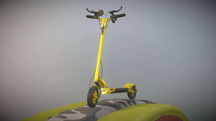 Rigged Off-Road E-Scooter Low-Poly (Hornet) 3D Model