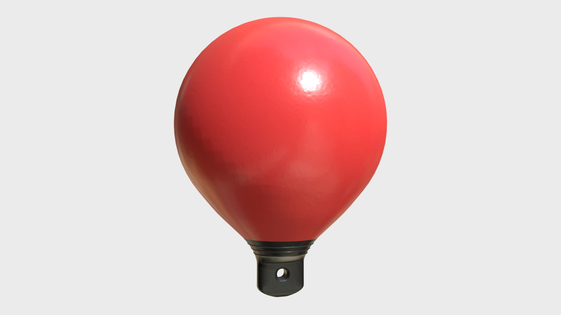 3D model Beach marker buoy - This is a 3D model of the Beach marker buoy. The 3D model is about a red balloon with a black handle.