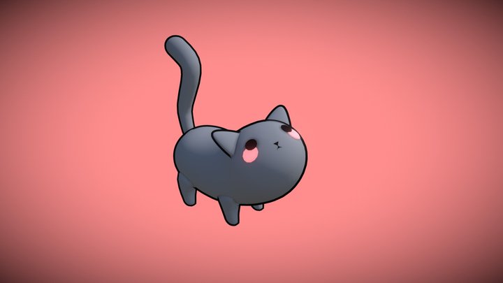 Snips - Smol Grey Cat 3D Model