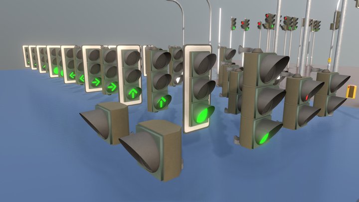 Animated Traffic Light Modules (Update) 3D Model