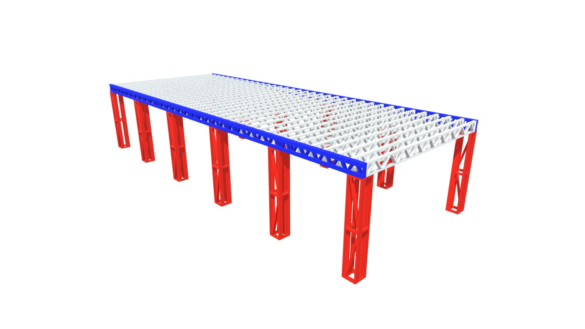 5.4m x 14m Mezzanine - 3D model by Steel Frames Direct & Go Tiny Frame ...