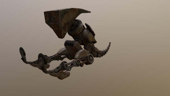 Robotic T-Rex Kicking Animation 3D Model