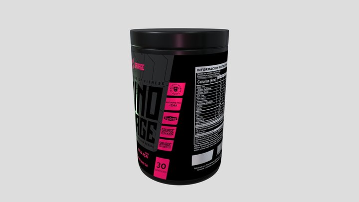 Protein Powder Whey Supplement Bottle free 3D model