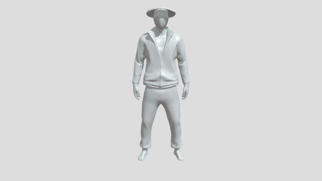A masked person in casual wear