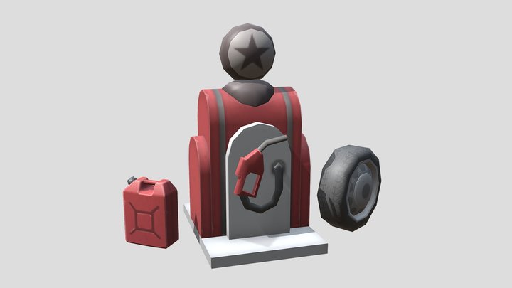 Gas Station Props 3D Model