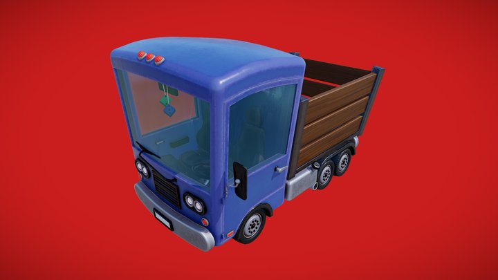 Stylized Trunk Truck 3D Model