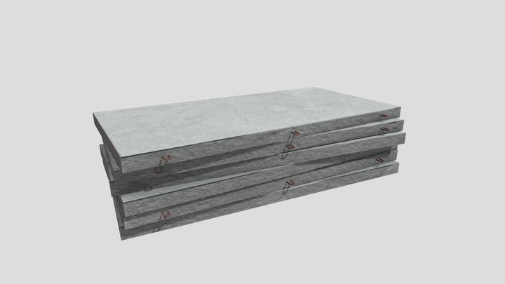 Lowpoly concrete slabs 3D Model