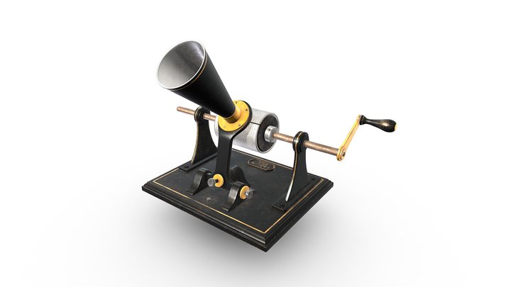 Zinnfolienphonograph nach Thomas A. Edison, 1890 3D Model