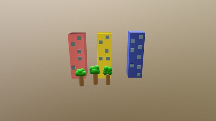 Colorful Building Dafa Version 3D Model