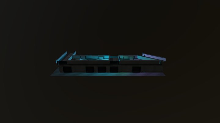 Low Poly Cyberpunk Scene 3D Model
