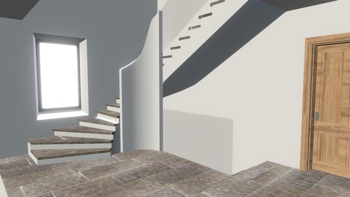 Escalier central 01 3D Model