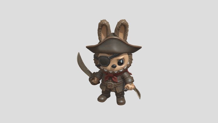 LABUBU PIRATE - Collectible 3D Printable Figure 3D Model