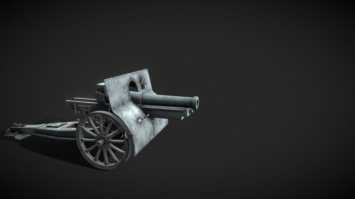 HF - Canon de 155 C modèle 1917 Schneider 3D Model