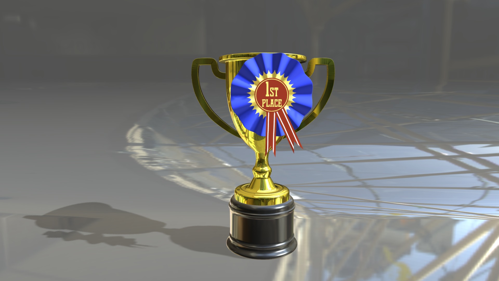 3D model Trophy - This is a 3D model of the Trophy. The 3D model is about a trophy on a table.