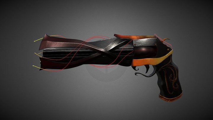 Spider Lily Revolver 3D Model