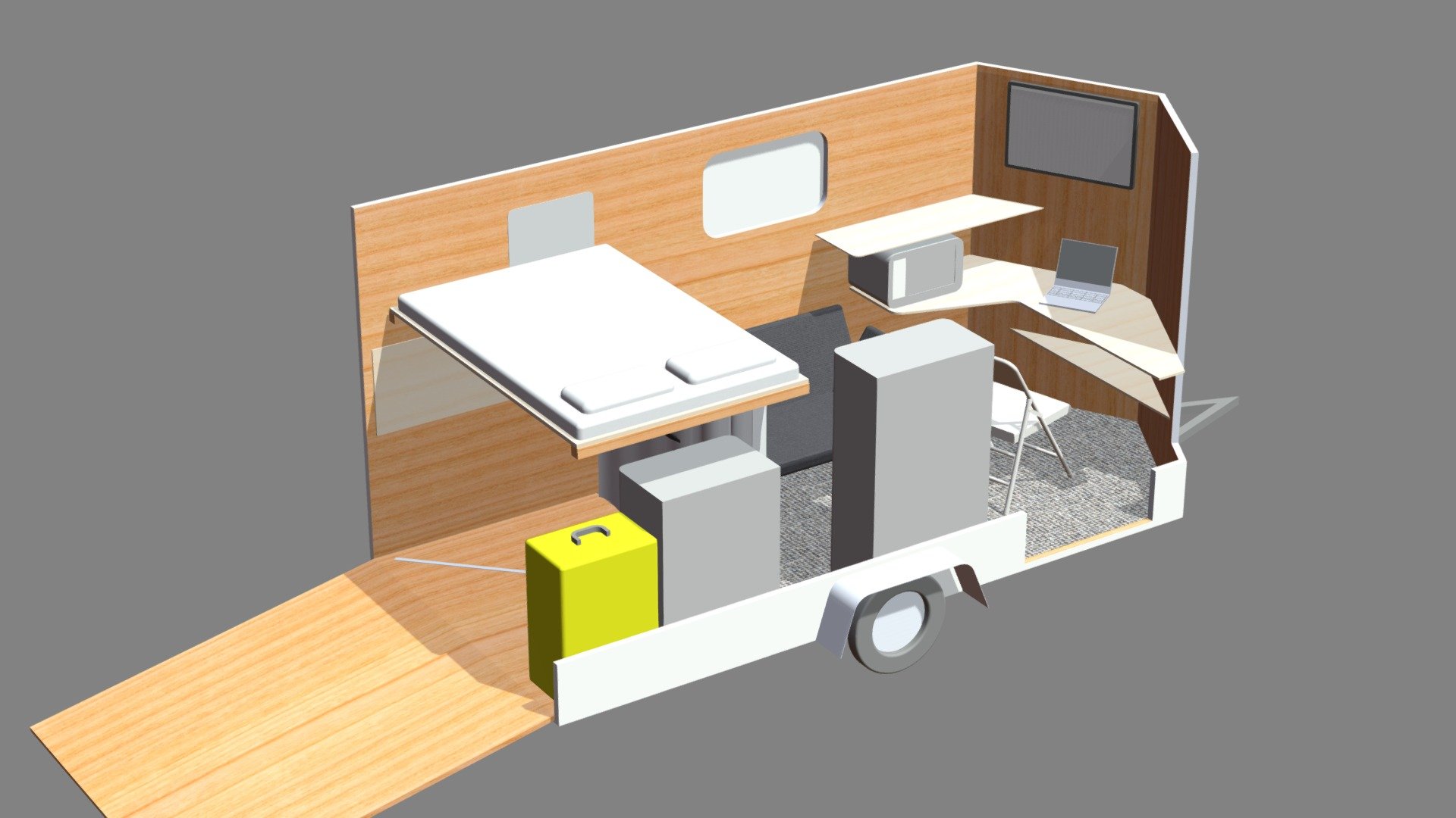 Camper Trailer Toy Hauler Custom Conversion - 3D model by Rapid 3D ...