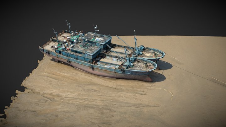 Fishing boat, fishermen, fishing port, coast – Gratis 3D-model STL