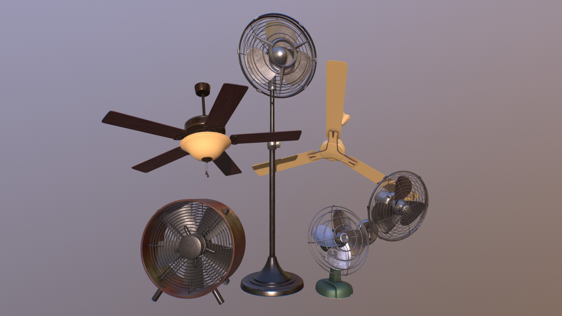 3D model Fan - This is a 3D model of the Fan. The 3D model is about a group of light bulbs.