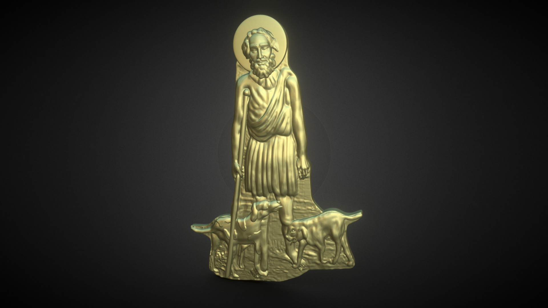 3D model San Lazarus Carved Sculpt - This is a 3D model of the San Lazarus Carved Sculpt. The 3D model is about a statue of a person.