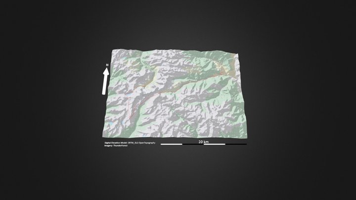 洛克线_等高地图 – Gratis 3D-model STL