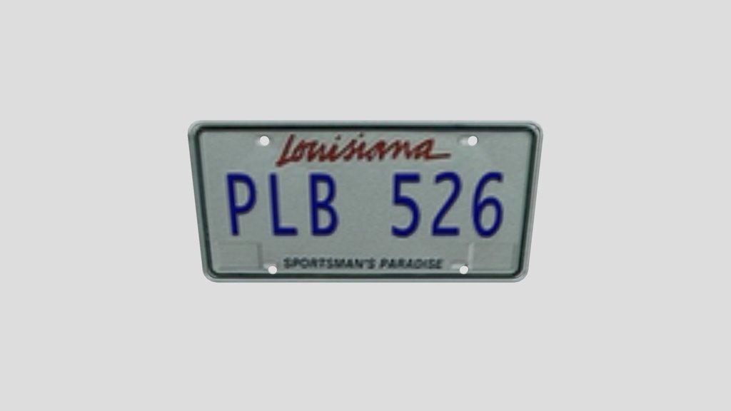 Louisiana Licence Plate Pl