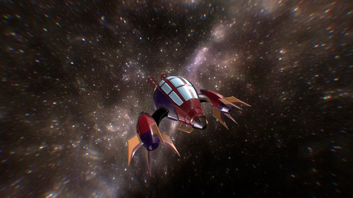 Steampunk Space Ship 3D Model