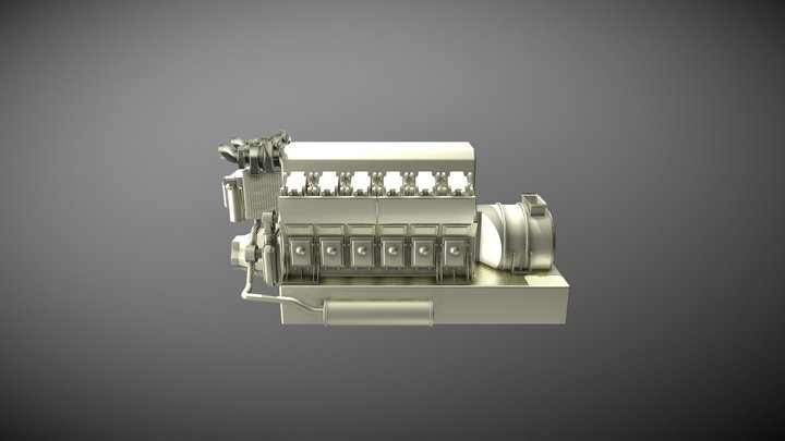 Diesel Engine D500 3D Model