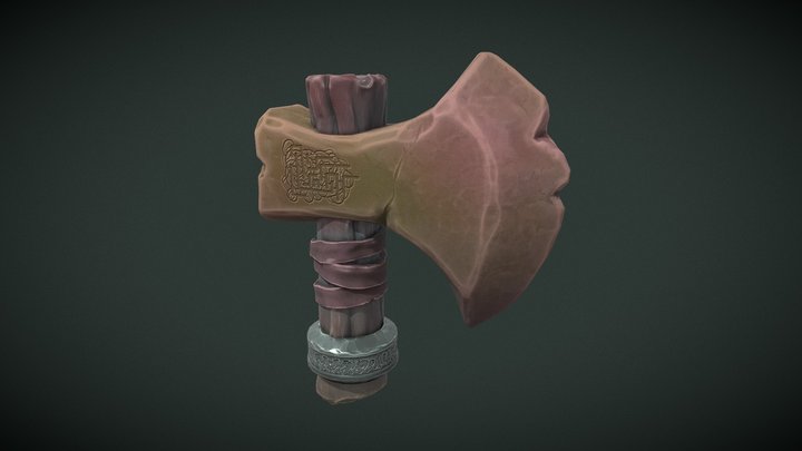 shabby small stylized axe 3D Model