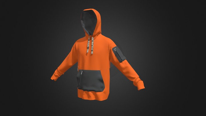 hooded sweat shirt men 3D Model
